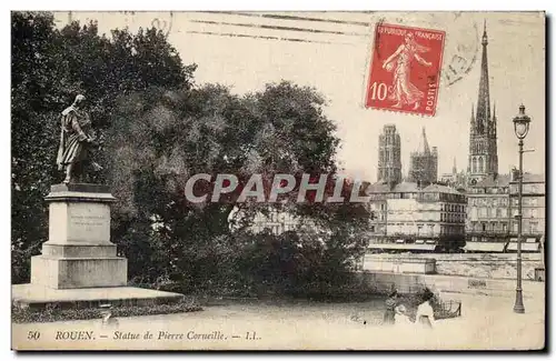 Ansichtskarte AK Rouen Statue de Pierre corneille