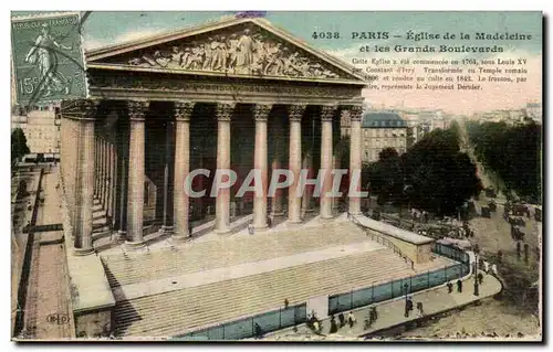 Paris Cartes postales Eglise de la Madeleine et les grands boulevards