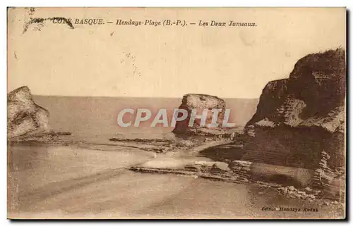 Cote Basque Hendaye plage Ansichtskarte AK Les deux jumeaux