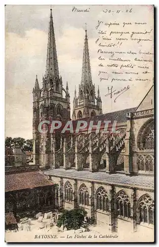 Bayonne Cartes postales Les fleches de la cathedrale