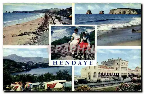 Hendaye Moderne Karte La plage Les 2 jumeaux Pays basque La baie