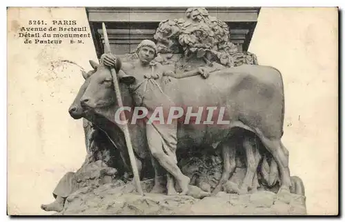 Paris Ansichtskarte AK Avenue de Breteuil Detail du monument de Pasteur Boeuf