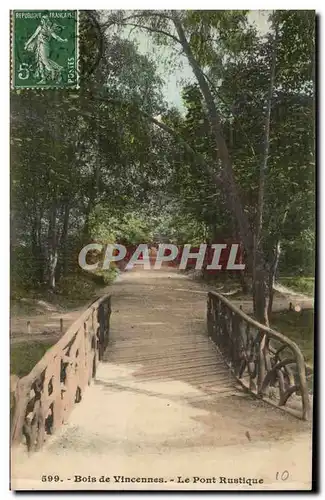 Paris Cartes postales Bois de Vincennes Le pont rustique