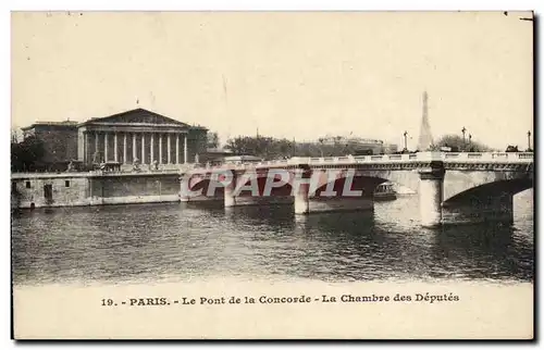 Ansichtskarte AK Paris le pont de la Concorde La chambre des deputes Tour Eiffel