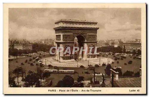 Cartes postales Paris Place de l&#39etoile Arc de triomphe