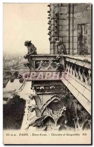 Ansichtskarte AK Paris Notre DAme Chimeres et gargouilles