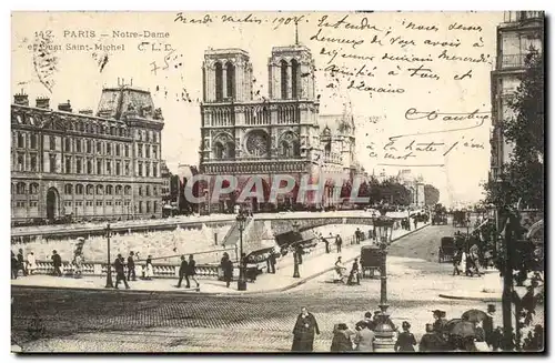 Cartes postales Paris Notre Dame et quai Saint Michel