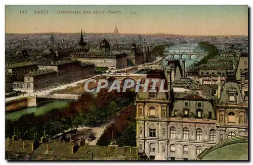 Cartes postales Paris Panorama des huit ponts