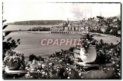 Cartes postales moderne Menton Vue generale et la Cap Martin