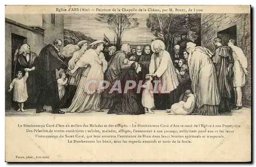 Cartes postales Eglise d&#39Ars peinture de la chapelle de la Chasse par Borel de Lyon