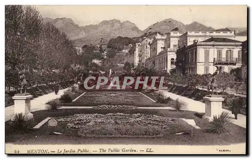 Cartes postales Menton Jardin public