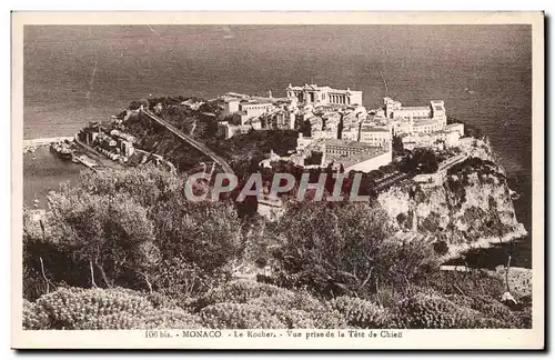 Cartes postales Monaco Le rocher Vue prise de la tete de chien