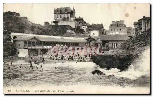 Ansichtskarte AK Biarritz Les bains du port vieux