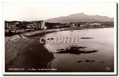 Cartes postales Saint Jean de Luz La plage Vue generale et le Rhune