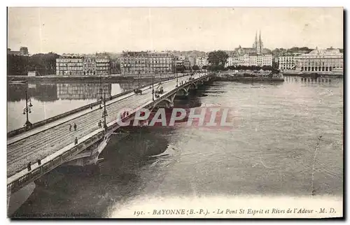 Cartes postales bayonne Le pont St Esprit et Rives de l&#39Adour