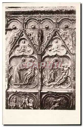 Cartes postales Auxerre Eglise Saint Etienne Portail lateral gauche Creation de l'homme et de la Femme