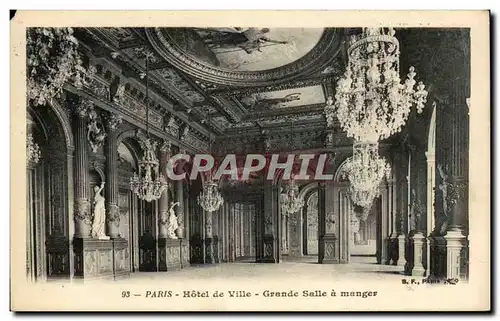 Paris Cartes postales Hotel de ville Grande salle a manger