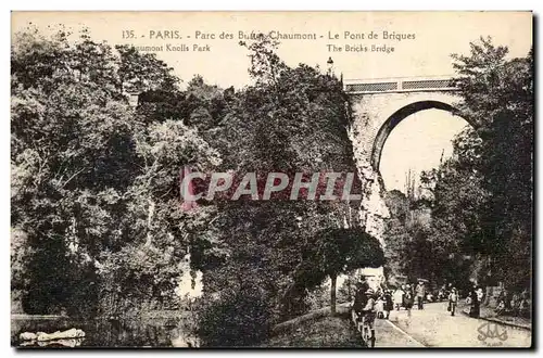 Paris Ansichtskarte AK Buttes Chaumont Le pont de briques