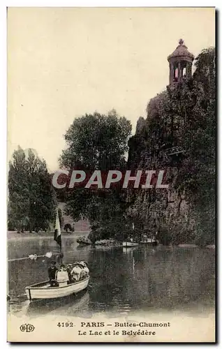 Paris Cartes postales Buttes Chaumont Le Lac et le Belvedere