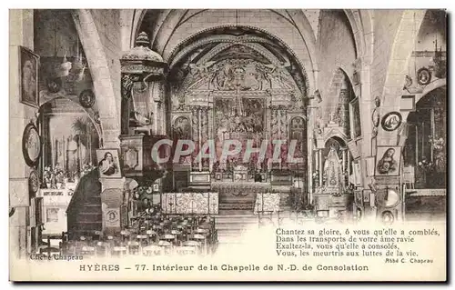 Cartes postales Hyeres Interieur de la chapelle de ND de Consolation