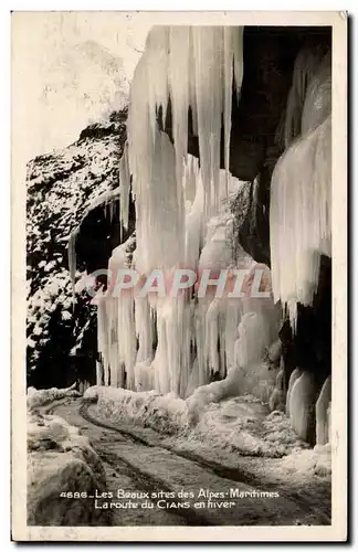 Ansichtskarte AK Les beaux sites des Alpes Maritimes La route du Cians en hiver