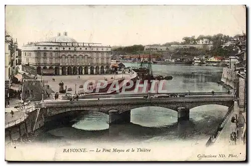 Cartes postales Bayonne Le pont Mayou et le theatre