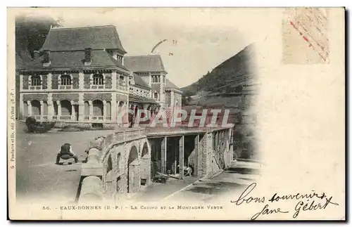 Cartes postales Eaux Bonnes Le casino et la montagne verte