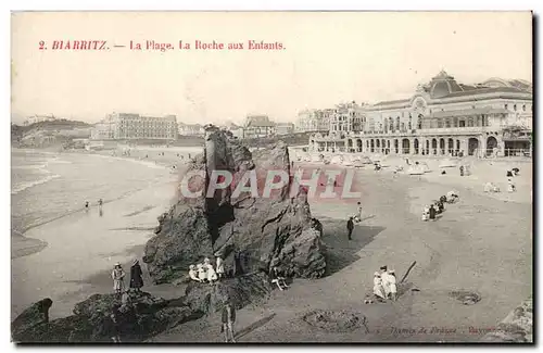 Cartes postales Biarritz La plage la roche aux enfants