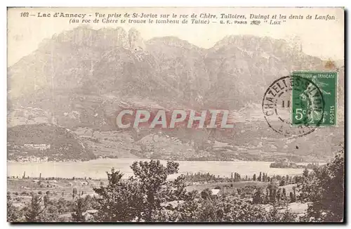 Cartes postales Lac d&#39Annecy Vue prise de St Jorioz sur le roc de Chere Talloires Duingt et les dents de Lanf