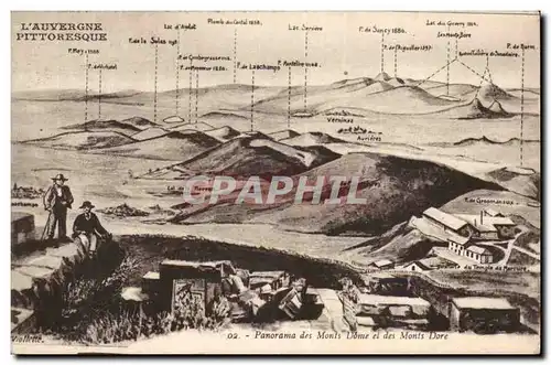 Cartes postales Panorama des Monts Dome et des monts Dore