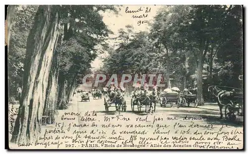 Paris Ansichtskarte AK Bois de Boulogne Allee des Acacias Caleche Chevaux