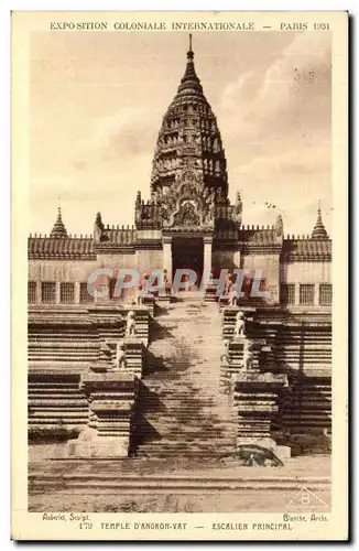Paris Cartes postales Exposition coloniale internationale 1931 Temple d&#39angkor Vat Escalier principal