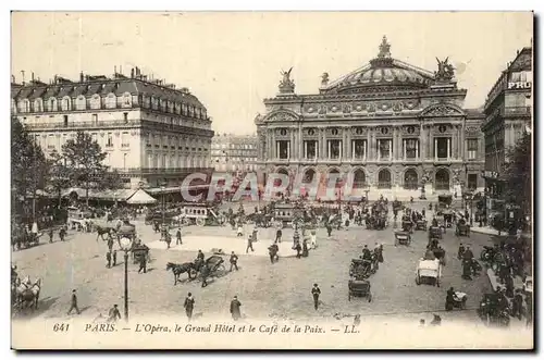 Paris Ansichtskarte AK L&#39Opera le grand hotel et le cafe de la paix