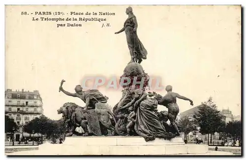 Paris Ansichtskarte AK Place de la Nation Le triomphe de la Republique par Dalou