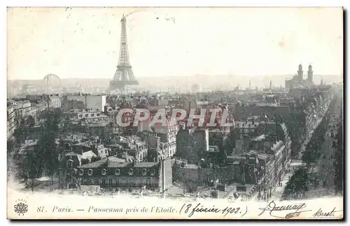 Paris Cartes postales panorama prise de l&#39Etoile Tour Eiffel