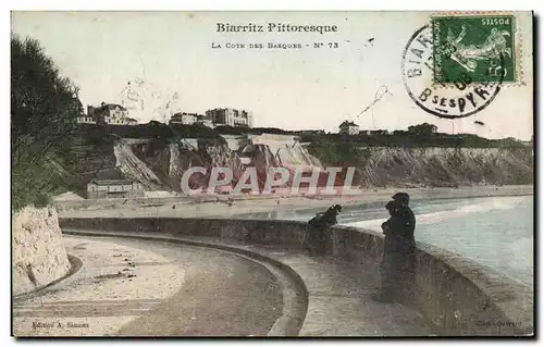 Cartes postales Biarritz La cote des basques