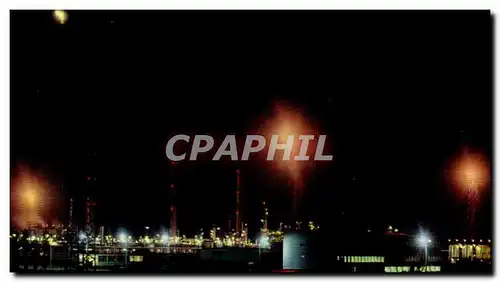 Cartes postales moderne Lacq La nuit Societe nationale des petroles d&#39aquitaine oil gaz