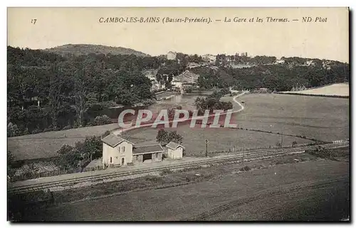 Ansichtskarte AK Cambo les Bains La gare et les thermes