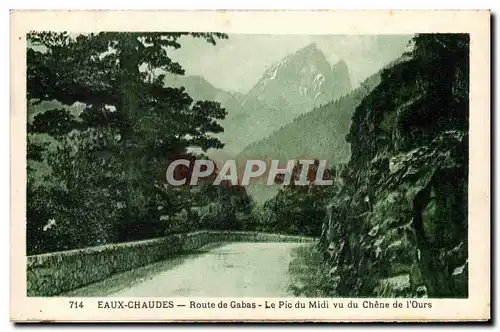 Ansichtskarte AK Eaux Chaudes Route de Gabas Le pic du Midi vu du chene de l&#39ours