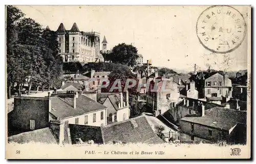 Pau Cartes postales Le chateau et la basse ville