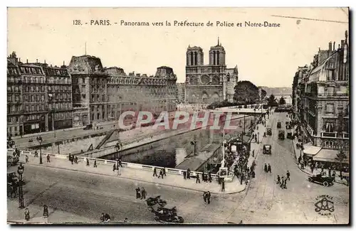 Paris Cartes postales Panorama vers la prefecture de Police et Notre Dame