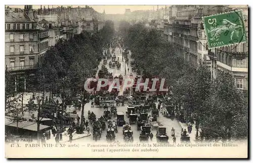 Paris Cartes postales Panorama des boulevards de la Madeleine des Capucins et des Italiens