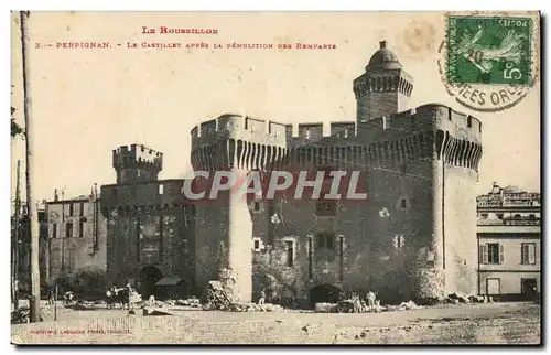 Cartes postales Perpignan Le Castillet apres la demolition des remparts