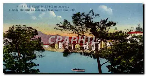 Cartes postales St jean de Luz Vieilles maisons de Ciboure a travers les pins