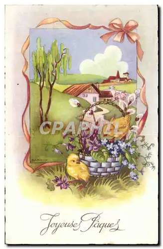 Cartes postales Fantaisie Joyeuses Paques Poussin Easter