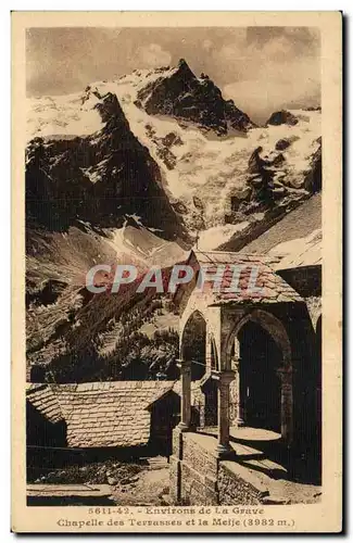 Cartes postales Environs de la Grave Chapelle des terrasses et la Meije