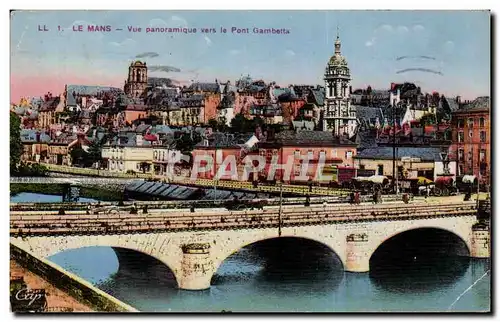 Ansichtskarte AK Le mans Vue panoramique vers le pont Gambetta