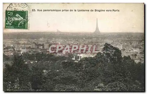 Ansichtskarte AK Paris Vue panoramique prise de la lantern de Diogene vers Paris Tour Eiffel