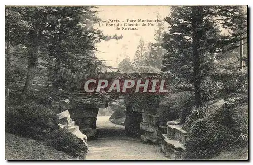 Cartes postales Paris Parc montouris Le pont du chemin de fer de Sceaux
