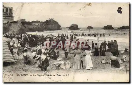 Cartes postales Biarritz La plage a l&#39heure du bain